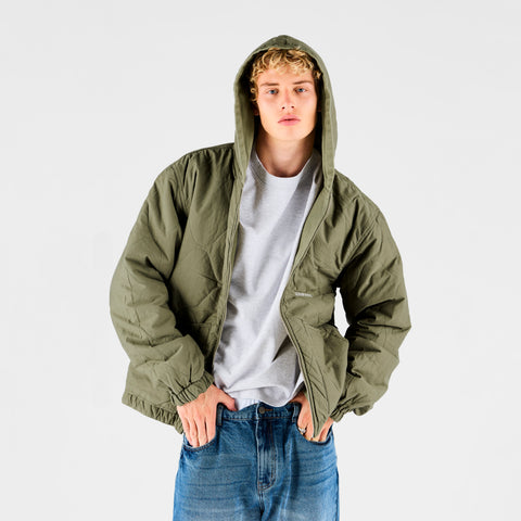Fall 1 / Essentials Reversible Canvas Hooded Jacket - Lichen Green
