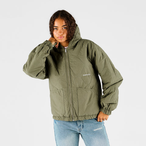 Fall 1 / Essentials Reversible Canvas Hooded Jacket - Lichen Green
