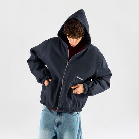 Fall 1 / Essentials Reversible Canvas Hooded Jacket - Navy