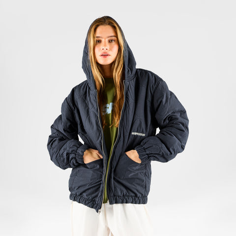 Fall 1 / Essentials Reversible Canvas Hooded Jacket - Navy