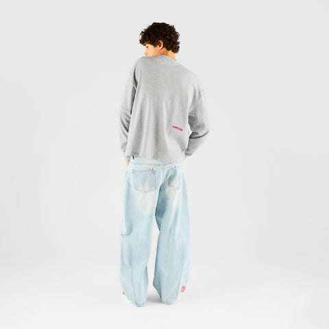 End Of Summer / Essentials Ribbed Henley Longsleeve - Heather Grey
