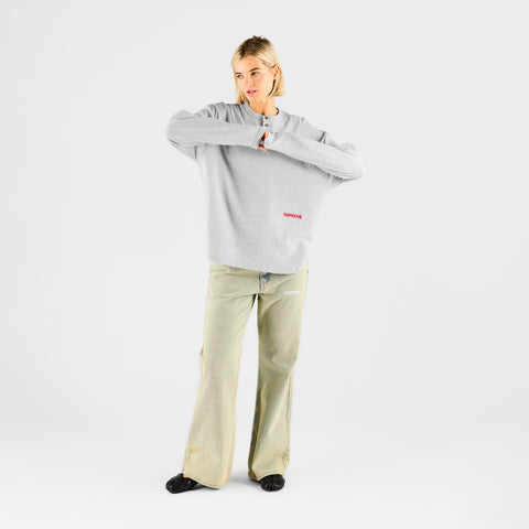 End Of Summer / Essentials Ribbed Henley Longsleeve - Heather Grey