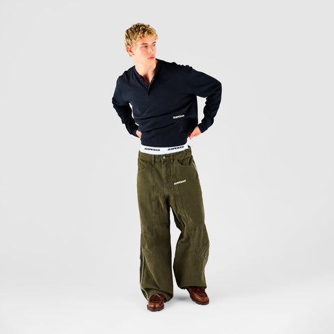 End Of Summer / Essentials Ribbed Henley Longsleeve - Nightfall