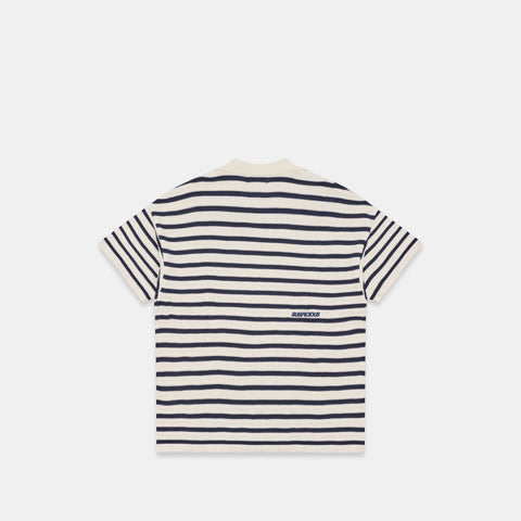 Boat / Essentials Striped Knitted Polo - Natural & Nightfall