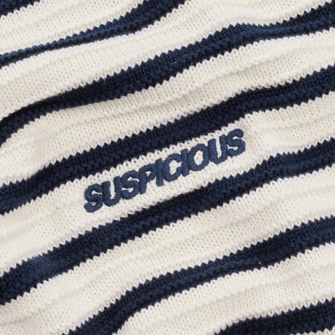 Boat / Essentials Striped Knitted Polo - Natural & Nightfall