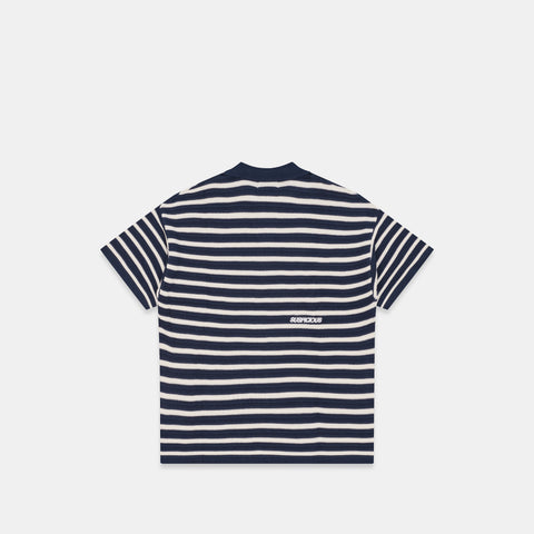 Boat / Essentials Striped Knitted Polo - Nightfall & Natural