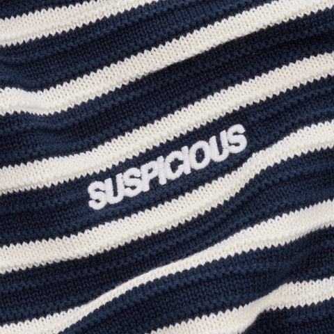 Boat / Essentials Striped Knitted Polo - Nightfall & Natural