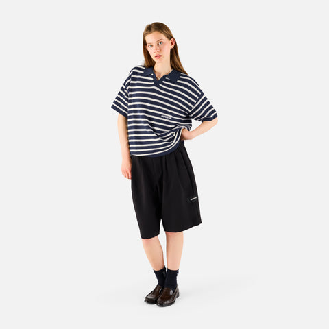 Boat / Essentials Striped Knitted Polo - Nightfall & Natural