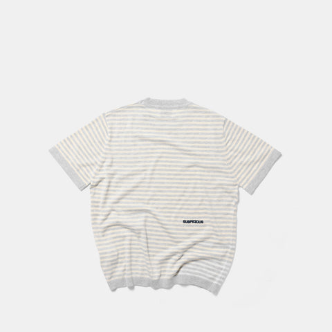 Summer Breeze / Essentials Striped Knitted Tee - Heather Grey
