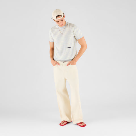 Summer Breeze / Essentials Striped Knitted Tee - Heather Grey