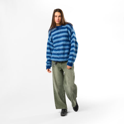 Winter4 / Essentials Striped Mohair Knit - Celestial Blue