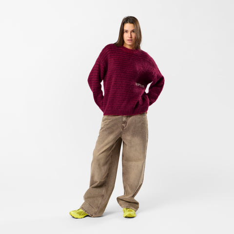 Winter4 / Essentials Striped Mohair Knit - Red