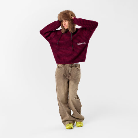 Winter4 / Essentials Striped Mohair Knit - Red