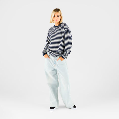 End Of Summer / Essentials Striped Ringer Longsleeve - Off-White & Nightfall