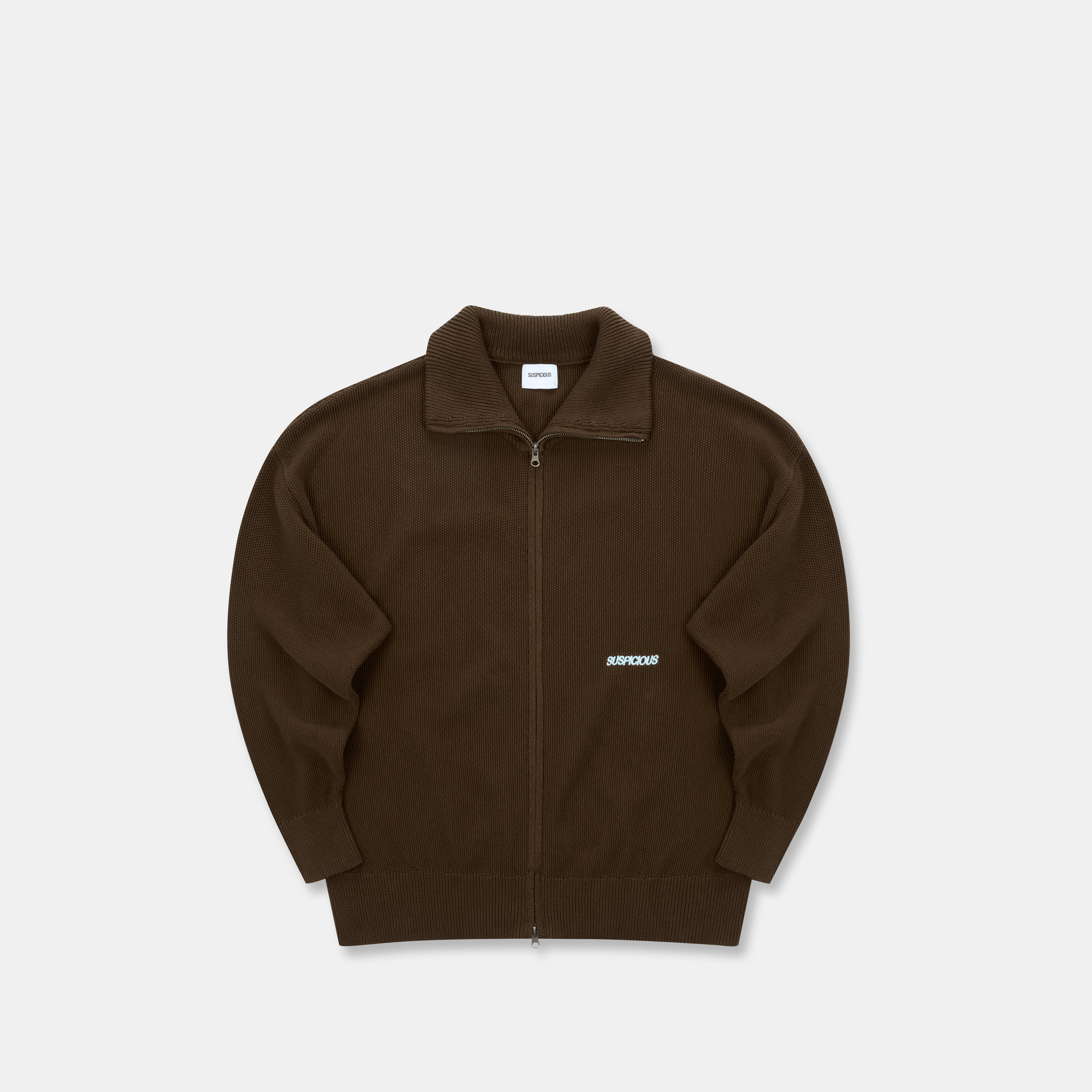 Essentials Tight Knitted Zip-Up - Espresso – Suspicious Antwerp