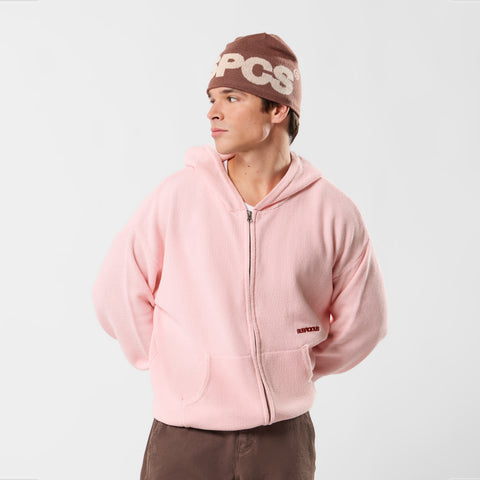 Winter2 / Essentials Tight Knitted Zipped Hoodie - Icy Orchid