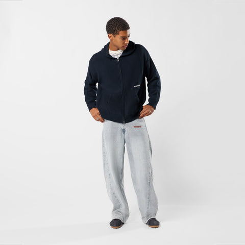 Winter2 / Essentials Tight Knitted Zipped Hoodie - Navy