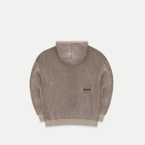 Leopard / Essentials Vintage Knitted Hoodie - Brown