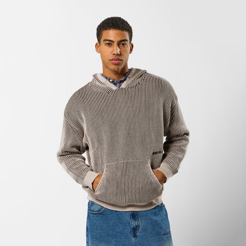 Leopard / Essentials Vintage Knitted Hoodie - Brown