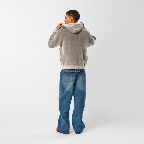 Leopard / Essentials Vintage Knitted Hoodie - Brown