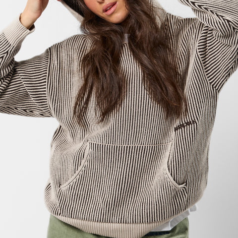 Leopard / Essentials Vintage Knitted Hoodie - Brown