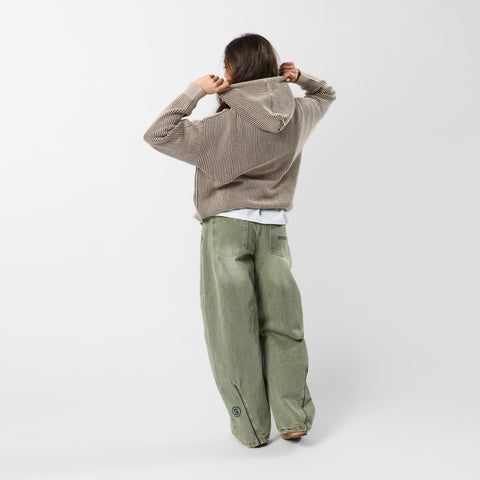 Leopard / Essentials Vintage Knitted Hoodie - Brown