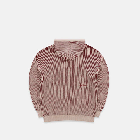 Leopard / Essentials Vintage Knitted Hoodie - Burgundy