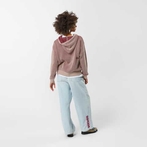 Leopard / Essentials Vintage Knitted Hoodie - Burgundy