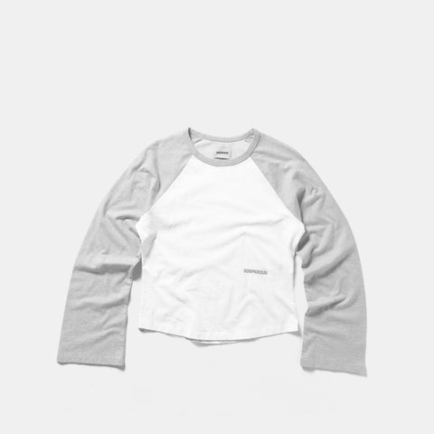 End Of Summer / Essentials W Bi-Colour Longsleeve - White & Heather Grey