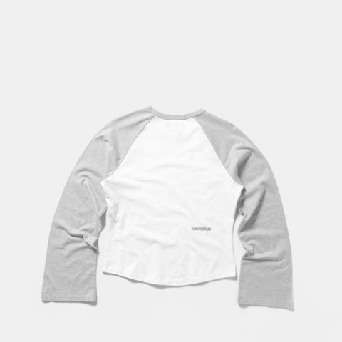 End Of Summer / Essentials W Bi-Colour Longsleeve - White & Heather Grey