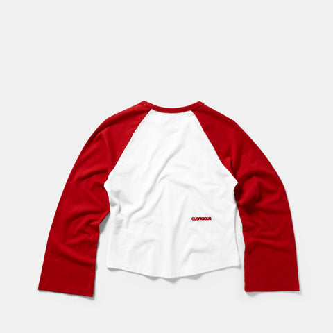 End Of Summer / Essentials W Bi-Colour Longsleeve - White & Red