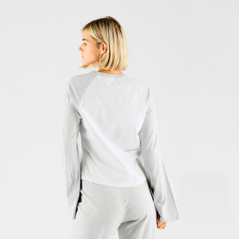 End Of Summer / Essentials W Bi-Colour Longsleeve - White & Heather Grey