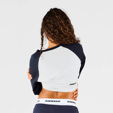 End Of Summer / Essentials W Bi-Colour Longsleeve - White & Nightfall