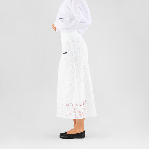 Boat / Essentials W Lace Long Skirt - White