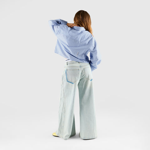 Suspicious Cowboys / Essentials W Striped Longsleeve Shirt - Light Blue