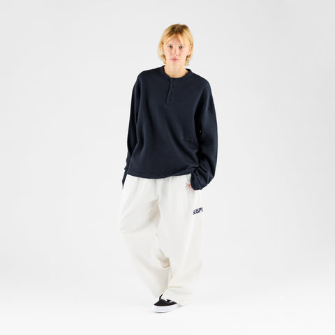 Winter 2 / Essentials Waffle Henley Longsleeve - Nightfall