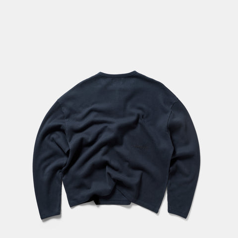 Winter 2 / Essentials Waffle Henley Longsleeve - Nightfall