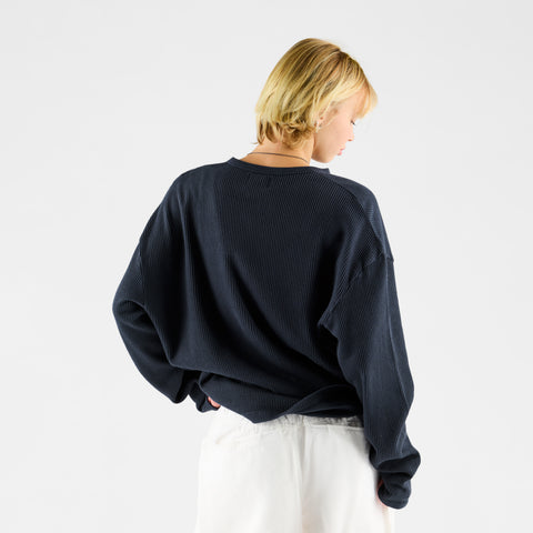 Winter 2 / Essentials Waffle Henley Longsleeve - Nightfall