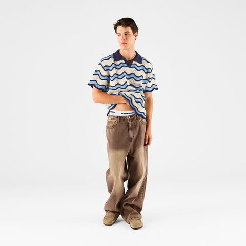 Boat / Essentials Wavy Polo - Natural & Celestial