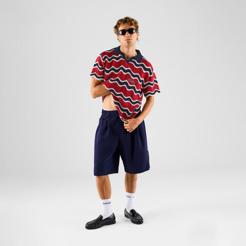 Boat / Essentials Wavy Polo - Nightfall & Red