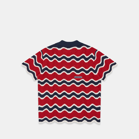 Boat / Essentials Wavy Polo - Nightfall & Red