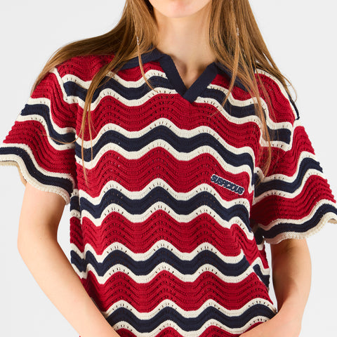 Boat / Essentials Wavy Polo - Nightfall & Red