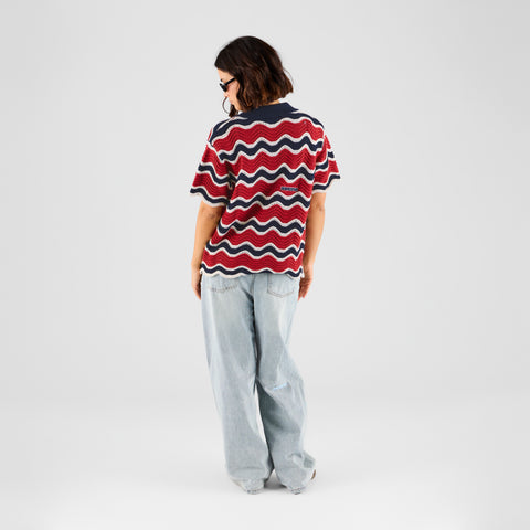 Boat / Essentials Wavy Polo - Nightfall & Red