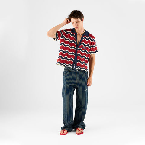 Boat / Essentials Wavy Shirt - Nightfall & Red