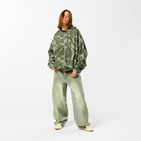 Camo / Essentials Zip-Up Hoodie - Green Camo