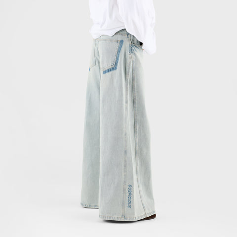 Suspicious Cowboys / Faded Pockets W Wide Jeans - Bleached
