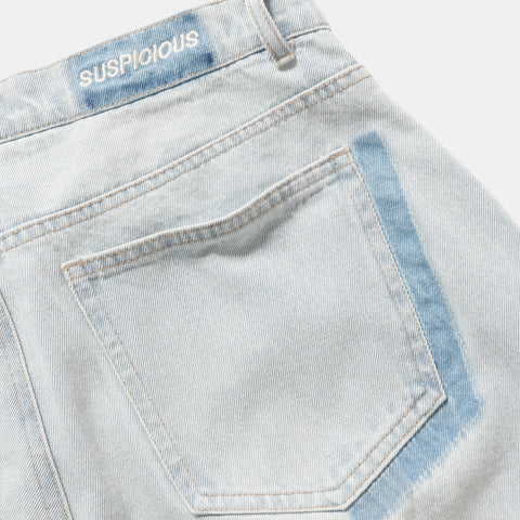 Suspicious Cowboys / Faded Pockets W Wide Jeans - Bleached