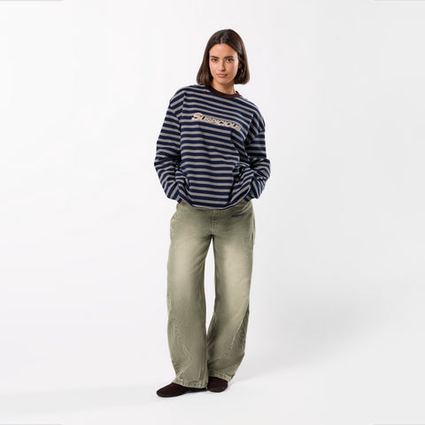 Winter3 / Flow Striped Longsleeve - Blue & Brown