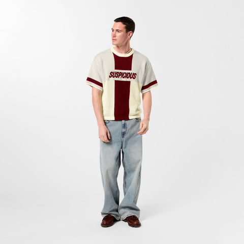 PL / Football Knitted Jersey - Natural Burgundy