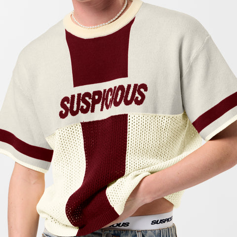PL / Football Knitted Jersey - Natural Burgundy